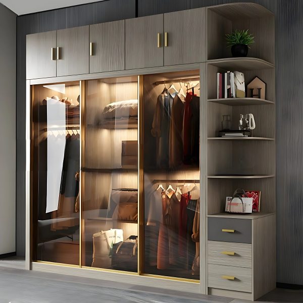 Tủ Quần Áo Gỗ Công Nghiệp Cánh Kính