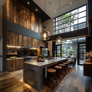 Mẫu Tủ Bếp Gỗ Công Nghiệp Cánh Acrylic Chữ L