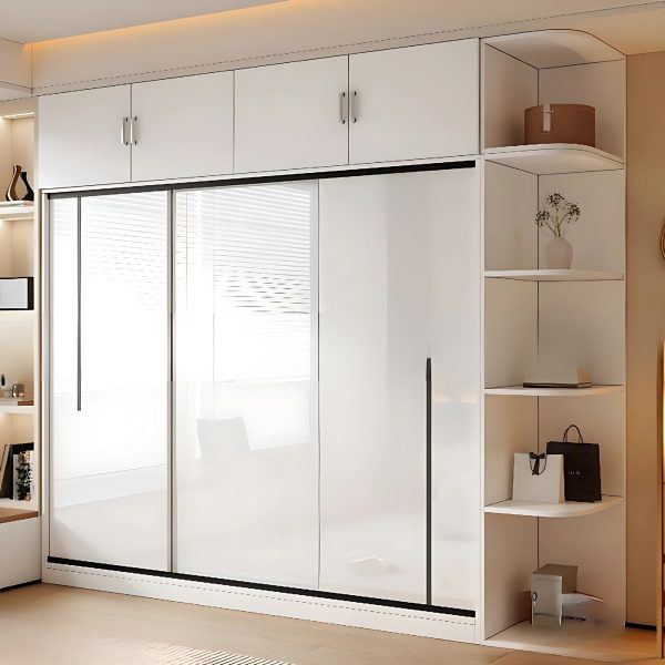 Tủ Quần Áo Gỗ Công Nghiệp MDF Cánh Mở Màu Trắng - TAM01 - Hình ảnh 2