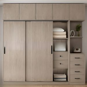 Tủ Quần Áo Gỗ Công Nghiệp MDF Cánh Kính