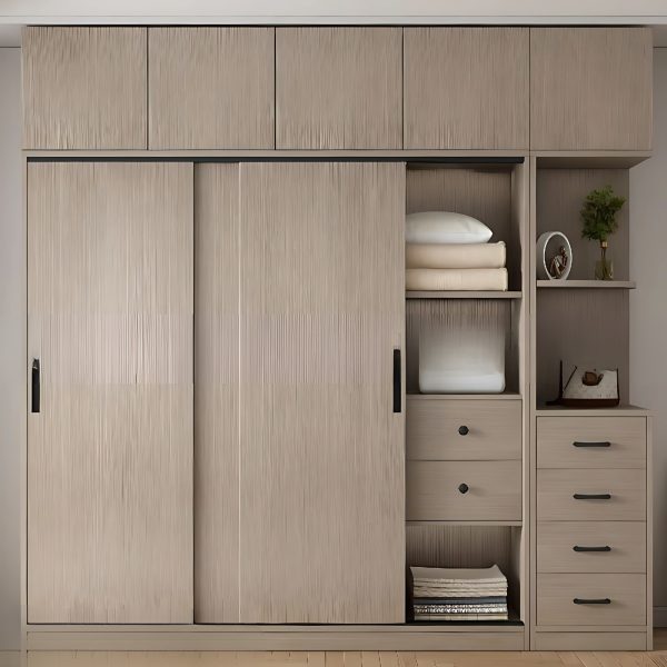 Tủ Quần Áo Gỗ Công Nghiệp MDF Cánh Kính