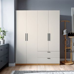 Tủ Quần Áo Gỗ Công Nghiệp MDF Cánh Mở Màu Trắng