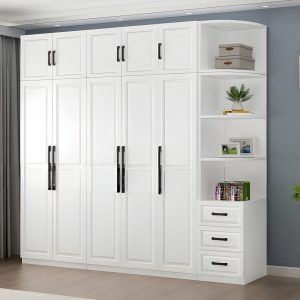 Tủ Quần Áo Gỗ Công Nghiệp MDF Tân Cổ Điển Màu Trắng M033