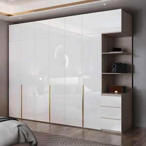 Tủ Quần Áo Gỗ MDF Kèm Kệ Trang Trí, Thanh Lịch M040
