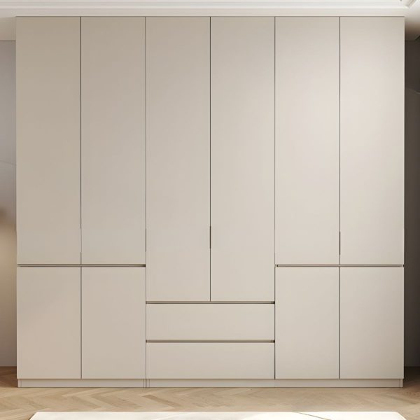 Tủ Quần Áo Gỗ Công Nghiệp MDF Màu Trắng Thanh Lịch - M044