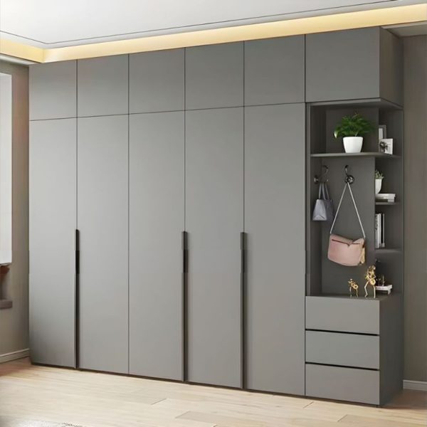 Tủ Quần Áo Gỗ MDF Kết Hợp Kệ Trang Trí Hiện Đại M054