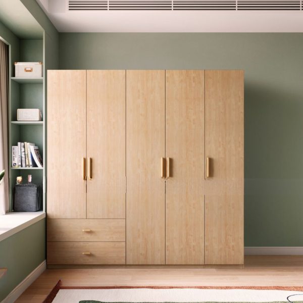 Tủ Quần Áo Gỗ MDF Màu Vàng Vân Gỗ Hiện Đại, Tinh Tế M060