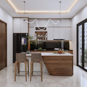Tủ Bếp MDF Dạng Chữ I Tiện Nghi Và Đa Năng TBM066