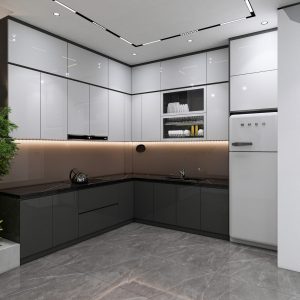 Tủ Bếp MDF Thiết Kế Chữ L Cao Cấp, Sang Trọng