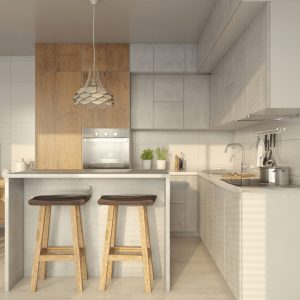 Tủ Bếp Gỗ Công Nghiệp MDF Phủ Melamine Cao Cấp
