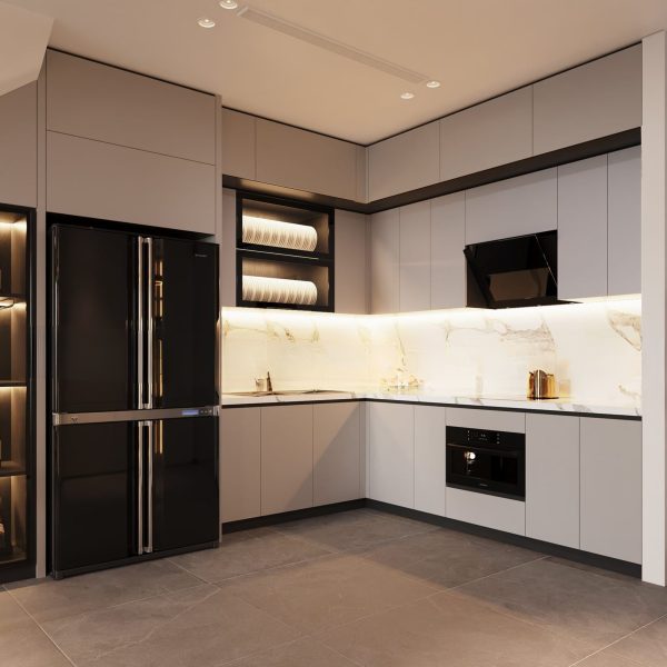 Tủ bếp MDF Chữ L Chất Lượng Cao Thanh Lịch - Hình ảnh 2