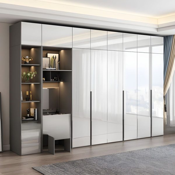 Tủ Quần Áo Gỗ Công Nghiệp MDF Tone Trắng Cao Cấp M028 - Hình ảnh 3