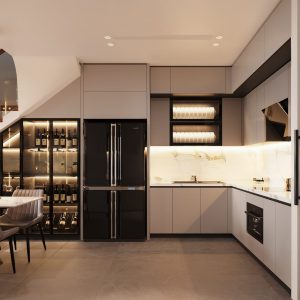 Tủ bếp MDF Chữ L Chất Lượng Cao Thanh Lịch