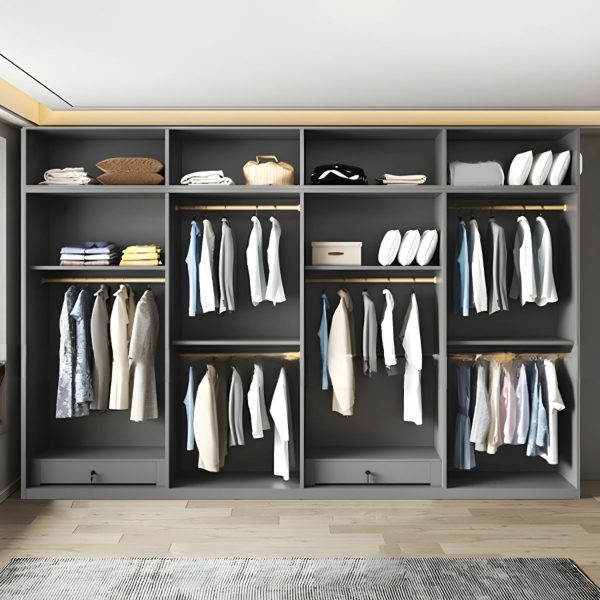 Tủ Quần Áo Gỗ MDF Kết Hợp Kệ Trang Trí Hiện Đại M054 - Hình ảnh 3