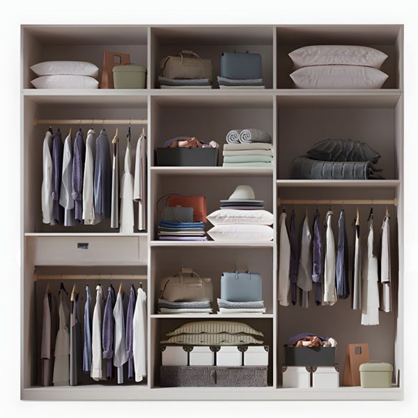 Tủ Quần Áo Gỗ MDF Kèm Kệ Trang Trí, Thanh Lịch M040 - Hình ảnh 3