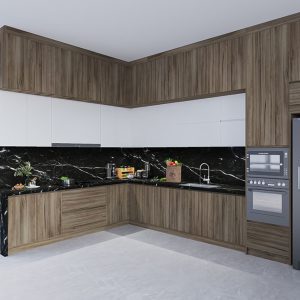Mẫu Tủ Bếp Gỗ Công Nghiệp Cánh Laminate