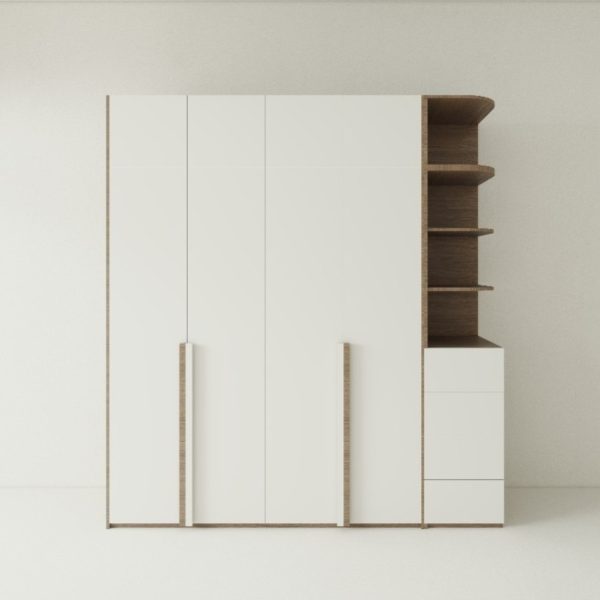 Tủ Quần Áo Gỗ MDF Có Kệ Góc